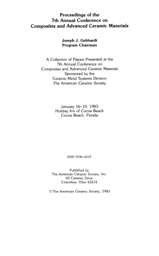 ﻿هفتمین کنفرانس سالانه کامپوزیت ها و مواد سرامیکی پیشرفته