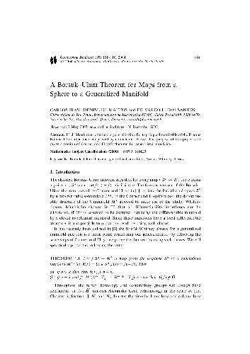 ﻿قضیه Borsuk-Ulam برای نقشه ها از یک کره به یک منیفولد تعمیم یافته