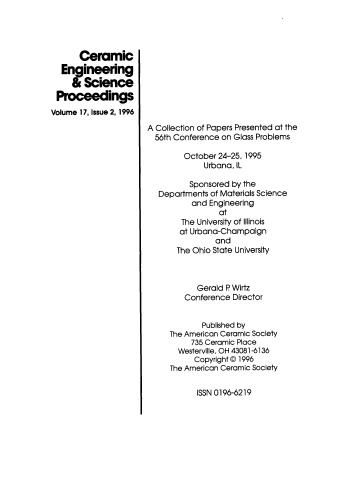 ﻿پنجاه و ششمین کنفرانس مشکلات شیشه. مجموعه مقالات مهندسی و سرامیک ، دوره 17 ، شماره 2