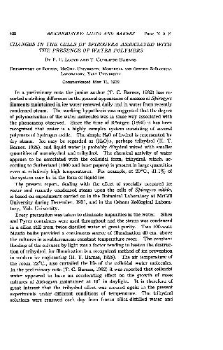 ﻿تغییرات در سلول های Spirogyra مرتبط با حضور پلیمرهای آب