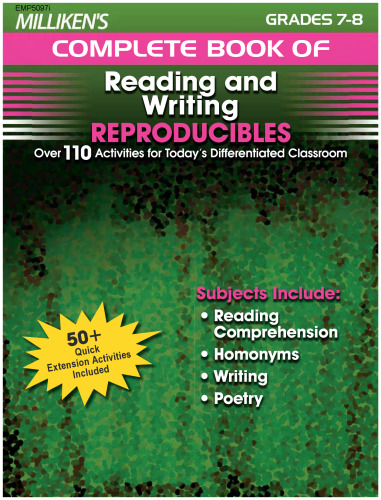 کتاب کامل خواندن و نوشتن قابل تکرار Milliken - پایه های 7-8. بیش از 110 فعالیت برای کلاس درس امروز متفاوت