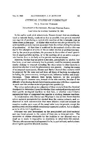 ﻿مطالعات شیمیایی در مورد توبرکولین