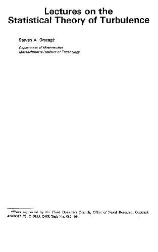 سخنرانی در مورد تئوری آماری تلاطم