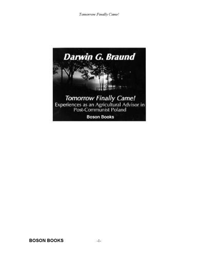 ﻿بالاخره فردا آمد تجربه به عنوان مشاور کشاورزی در لهستان پس از کمونیستی