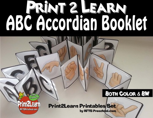 ABC Sign Language-Accordion Booklet (Interactive، Hands-on)