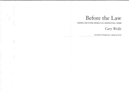 قبل از قانون انسان و حیوانات دیگر در چارچوب زیست محیطی