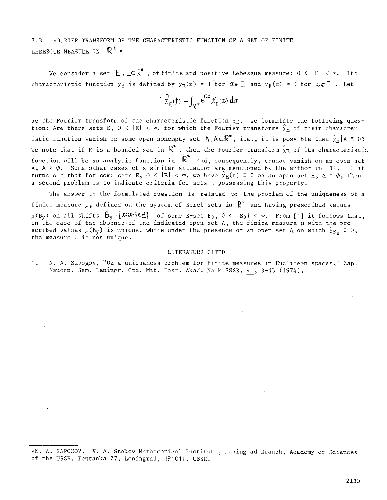 ﻿تبدیل فوریه تابع مشخصه مجموعه ای از اندازه گیری لیبگ محدود در n