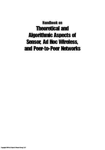 ﻿کتابچه راهنمای جنبه های نظری و الگوریتمی حسگر، بی سیم موقت و شبکه های همتا به همتا