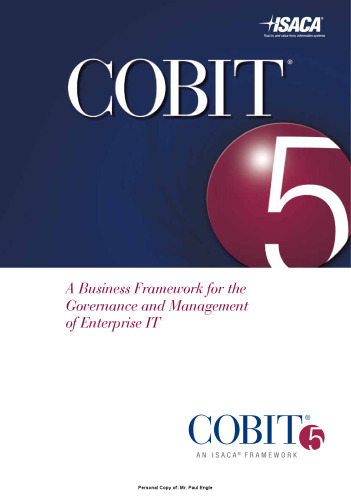 COBIT 5 چارچوب یک چارچوب تجاری برای مدیریت و مدیریت IT IT