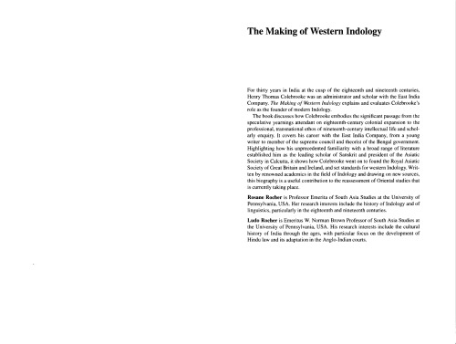 ﻿ساخت هند شناسی غربی: هنری توماس کولبروک و شرکت هند شرقی