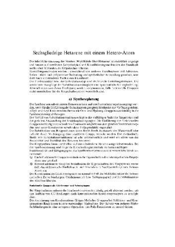 ﻿روش های هوبن ویل در شیمی آلی: هتارن: حلقه های 6 عضوی با یک هترواتم