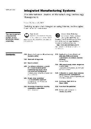 ﻿سیستم های تولید یکپارچه فعال کردن یکپارچه سازی زنجیره تامین با استفاده از فناوری های اینترنت)