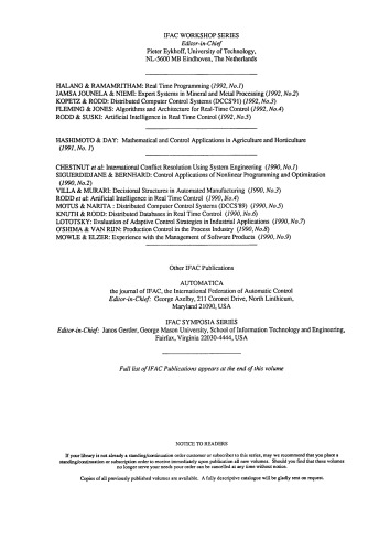 ﻿Distributed Computer Control Systems 1991: Towards Distributed Real Time Systems with Predictable Timeming Properties