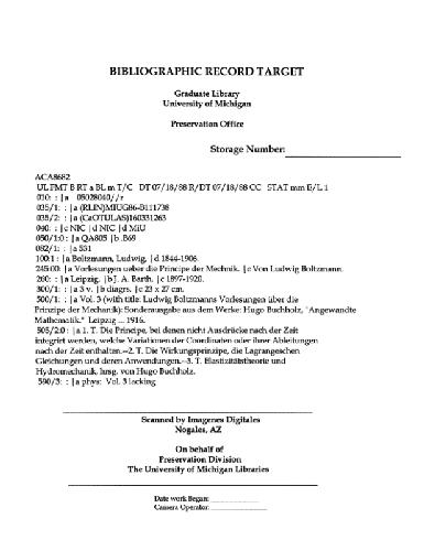 سخنرانی در مورد اصول مکانیک ، قسمت 1