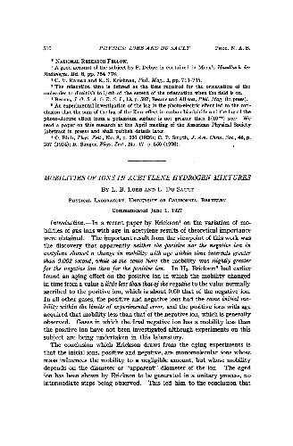 ﻿تحرک یون ها در مخلوط های هیدروژن استیلن