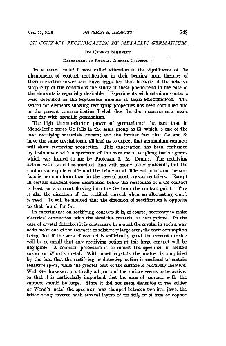 ﻿در مورد یکسوسازی تماس توسط ژرمانیوم متالیک