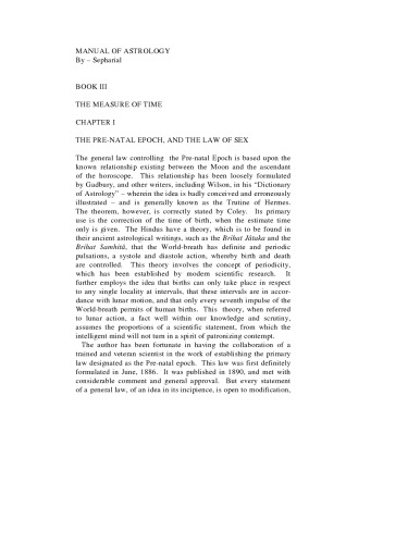 ﻿کتاب راهنمای طالع بینی - کتاب سوم: اندازه گیری زمان