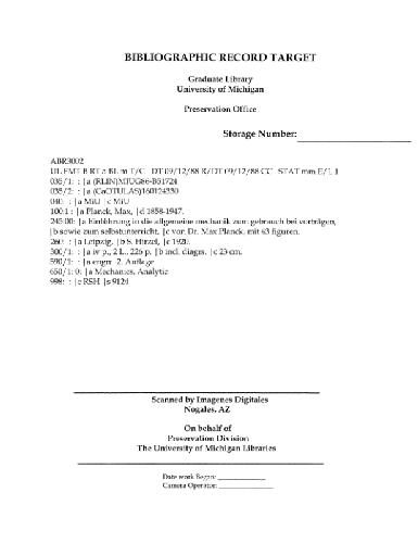 ﻿مقدمه ای بر مکانیک عمومی: برای استفاده در سخنرانی ها