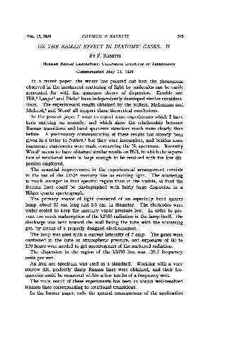﻿در مورد اثر رامان در گازهای دیاتومیس II