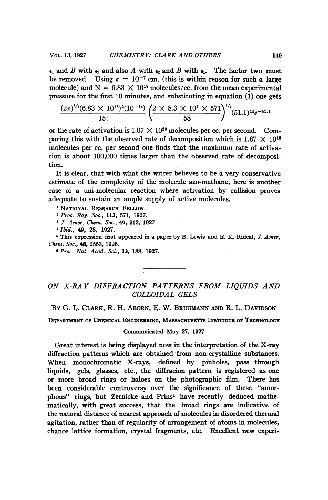 بر روی الگوی پراش اشعه ایکس از مایعات و ژل های کلوئیدی