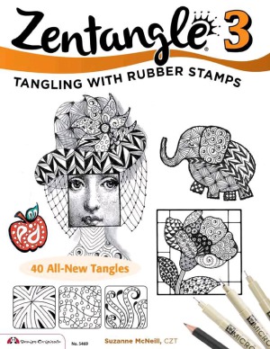 ﻿Zentangle 3، نسخه گسترده کتاب کار درهم پیچیده با مهرهای لاستیکی