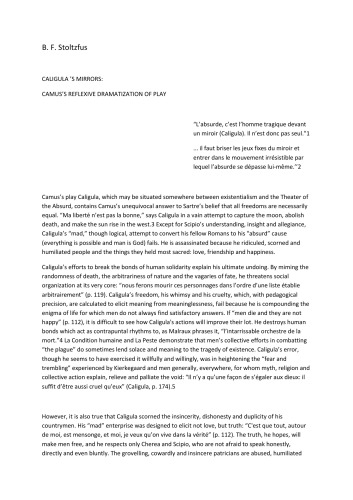 ﻿آینه های کالیگولا: نمایش بازتابی کامو از بازی