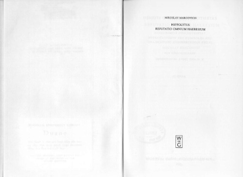 ﻿Hippolytus Refutatio Omnium Haeresium
