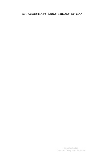 ﻿نظریه اولیه انسان در سنت آگوستین ، 386-391 م