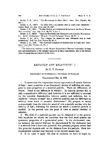 ﻿تابش و نسبیت I