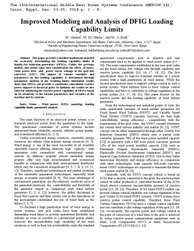 ﻿بهبود مدلسازی و تجزیه و تحلیل محدودیت های قابلیت بارگذاری DFIG