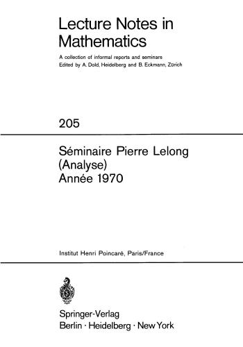 ﻿Seminaire Pierre Lelong (تحلیل)