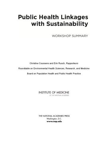 ﻿پیوندهای سلامت عمومی با پایداری: خلاصه کارگاه