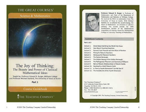 لذت تفکر: زیبایی و قدرت ایده های ریاضی کلاسیک ، قسمت 1 و 2