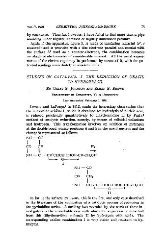 مطالعات در مورد کاتالیز I. کاهش اوراسیل به Hydrouracil