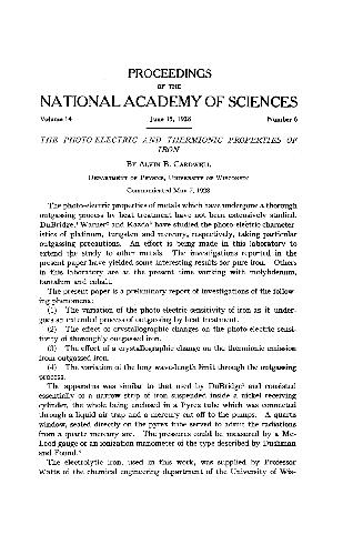 ﻿خواص فوتوالکتریک و ترمیونیک آهن