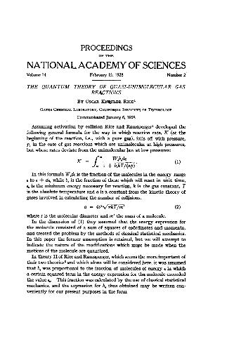 نظریه کوانتومی واکنشهای گاز شبه تک مولکولی