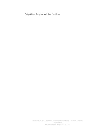 روشنگر دین و مشکلات آن. Schleiermacher - Troeltsch - Tillich