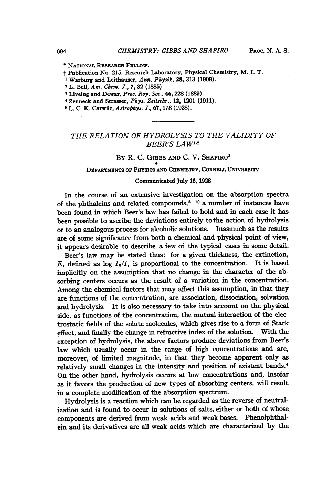 رابطه هیدرولیز با قانون اعتبار آبجو