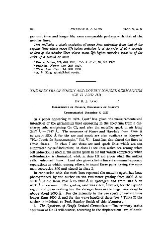 ﻿طیف ژرمانیوم منفرد و دو یونیزه (Ge II و III)