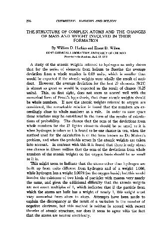 ساختار اتم های مجتمع و تغییرات وزن و وزن درگیر در تشکیل آنها