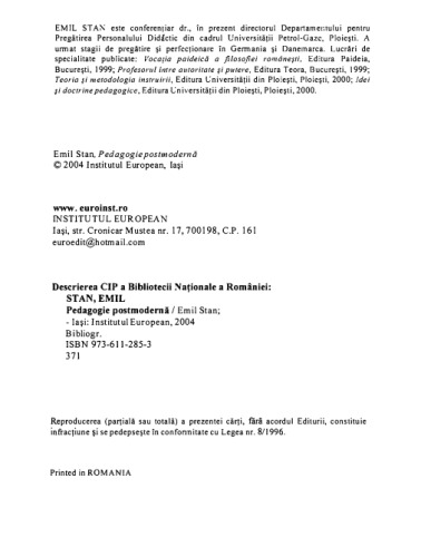 ﻿امیل استن - آموزش پست مدرن - Inst Europ (2004)