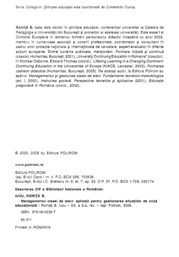 ﻿Romita Iucu - مدیریت کلاس دانش آموزان - Polirom (2006).pdf