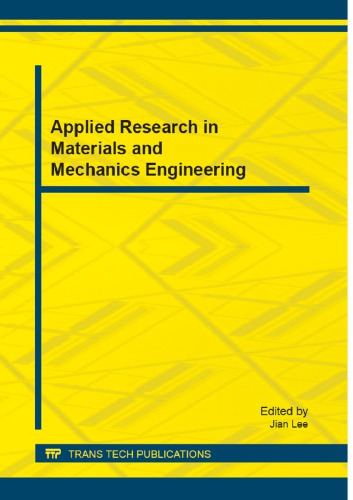 ﻿مکانیک و مواد کاربردی، جلد 621 تحقیقات کاربردی