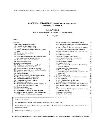 نظریه های متعارف سیستم های دینامیکی لاگرانژی در فیزیک