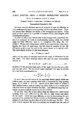 ﻿طیف اشعه ایکس از یک گریتینگ بازتابی حاکم