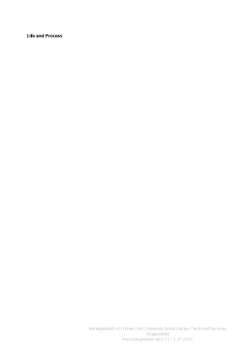 ﻿زندگی و فرآیند. به سوی یک بیوفلسفه جدید