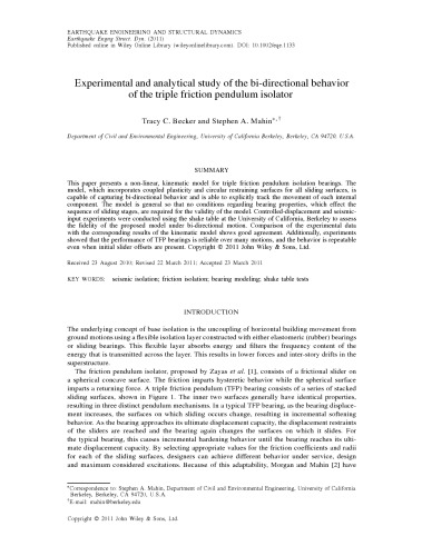 ﻿Becker-Mahin_EESD-3Dresponse-modeling- 2011