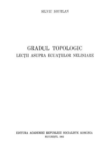 ﻿توپولوژیک تدریجی Lectii asupra ecuatiilor neliniare(ro)