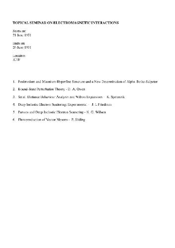 سمینار موضعی فعل و انفعالات الکترومغناطیسی