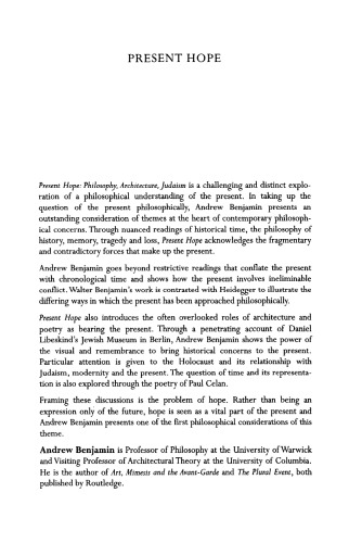 ﻿امید کنونی: فلسفه ، معماری ، یهودیت